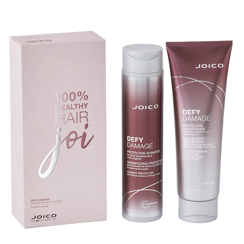 Joico | Defy | Damage | Protective | Shampoo & Conditioner | Duo Gift Set | repairs | hair | protects | damage | luxurious shampoo | removes | impurities | buildup | hair cuticle and the specialized | conditioner | daily heat styling, UV exposure, and environmental pollutants | strong | healthy 