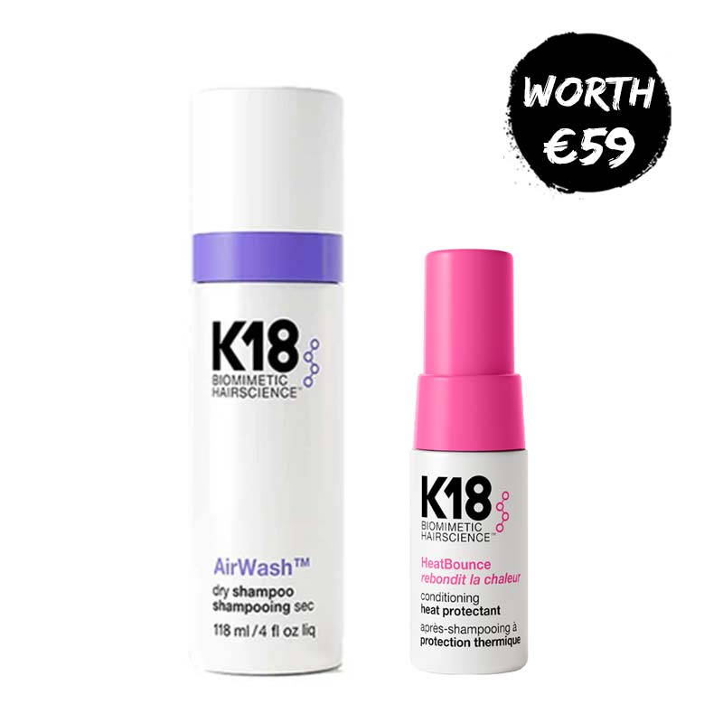 K18 Airwash Dry Shampoo + FREE HeatBounce Conditioning Heat Protectant