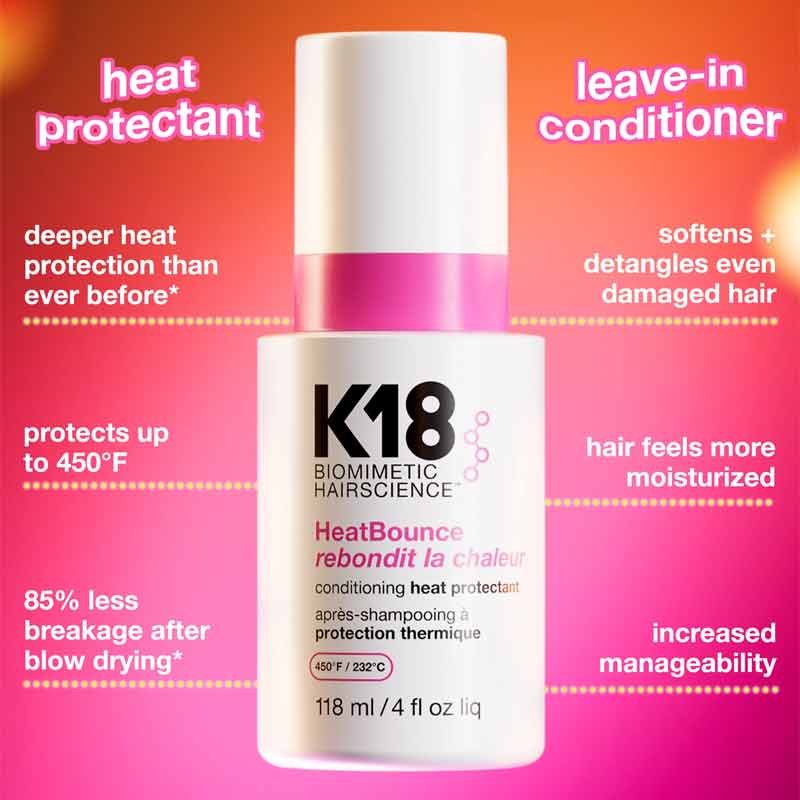 K18 HeatBounce Conditioning Heat Protectant Key Benefits
