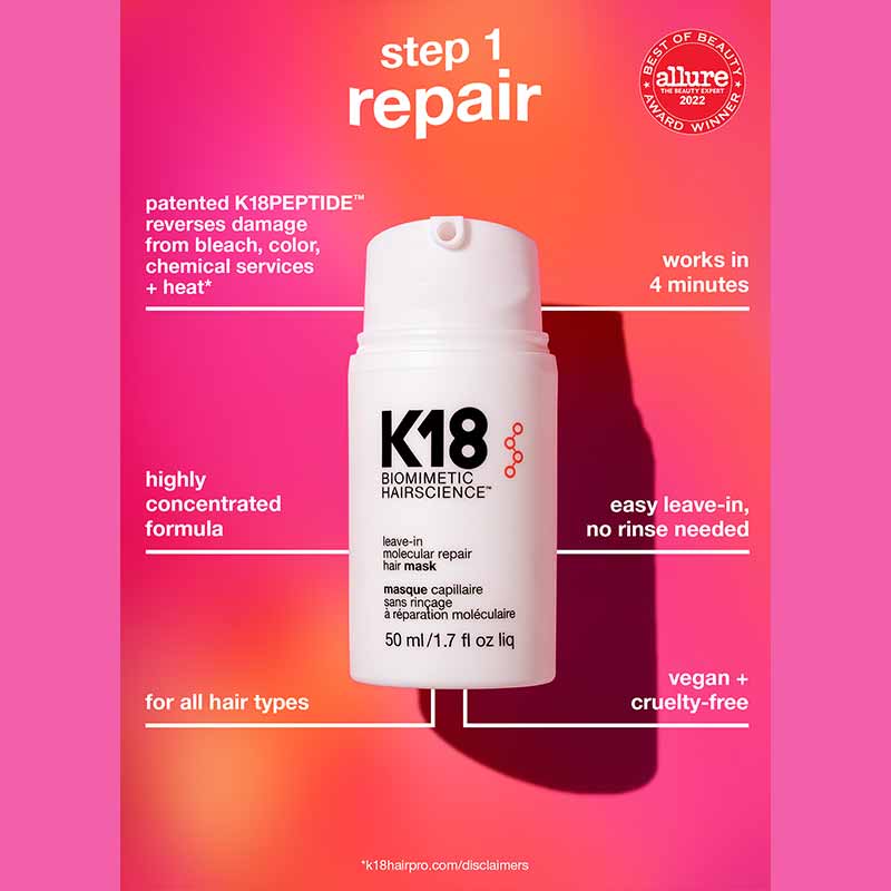 K18 Leave In Molecular Repair Hair Mask Key Benefits