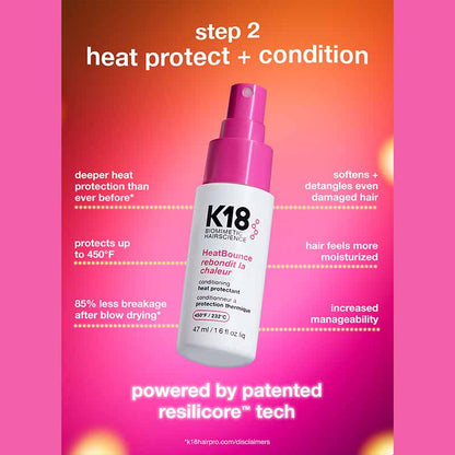K18 HeatBounce Conditioning Heat Protectant Key Benefits