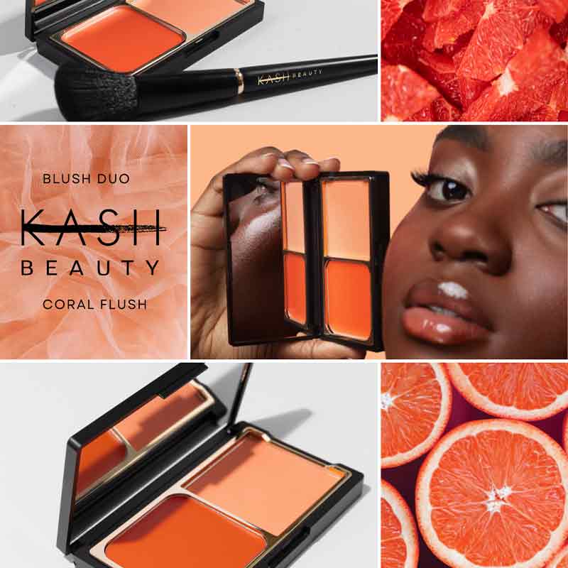 KASH Beauty Blush, coral blush, orange blush, cream and powder blush