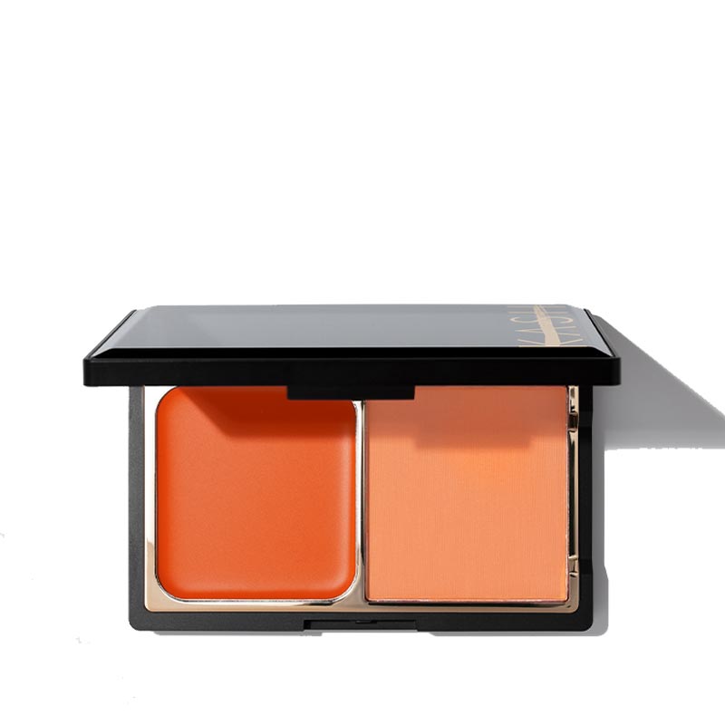 KASH Beauty Blush Duo, coral blush, powder and cream blush duo