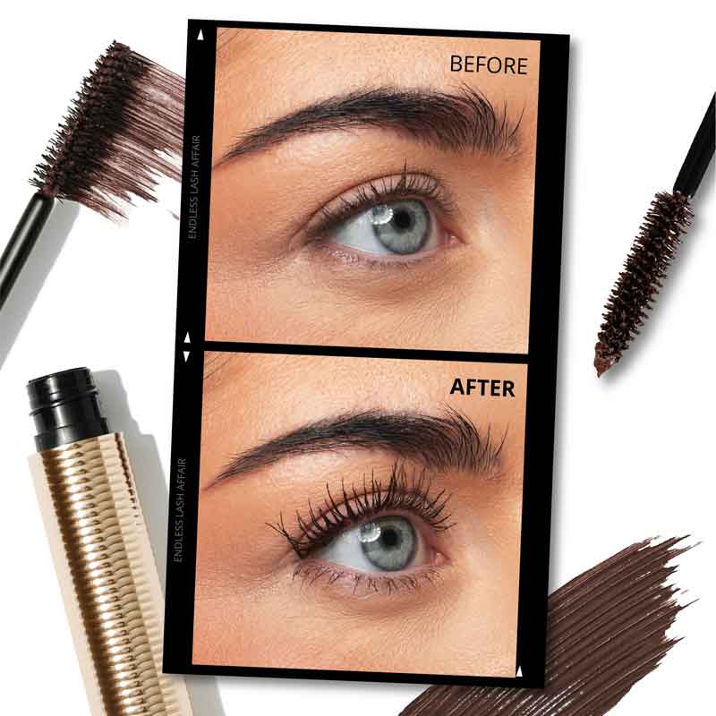 KASH Beauty Endless Lash Affair Mascara Brown Before & After