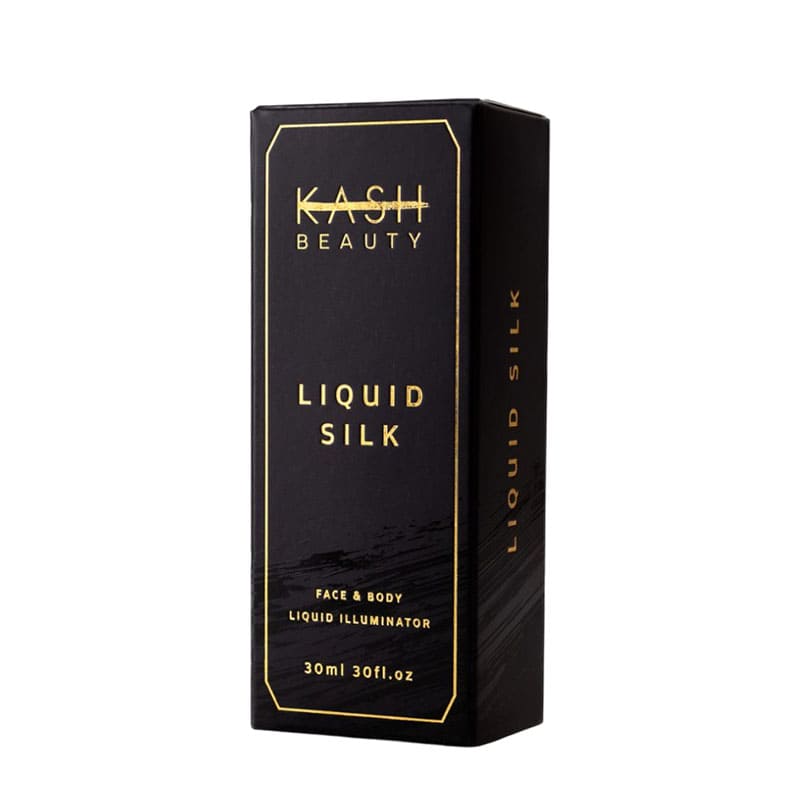 Kash Beauty Liquid Silk | Champagne Glaze | Gold Drop | stunning glow | coverage | lightweight | grease-free formula | even skin tone | flawless base | gorgeous golden shimmer