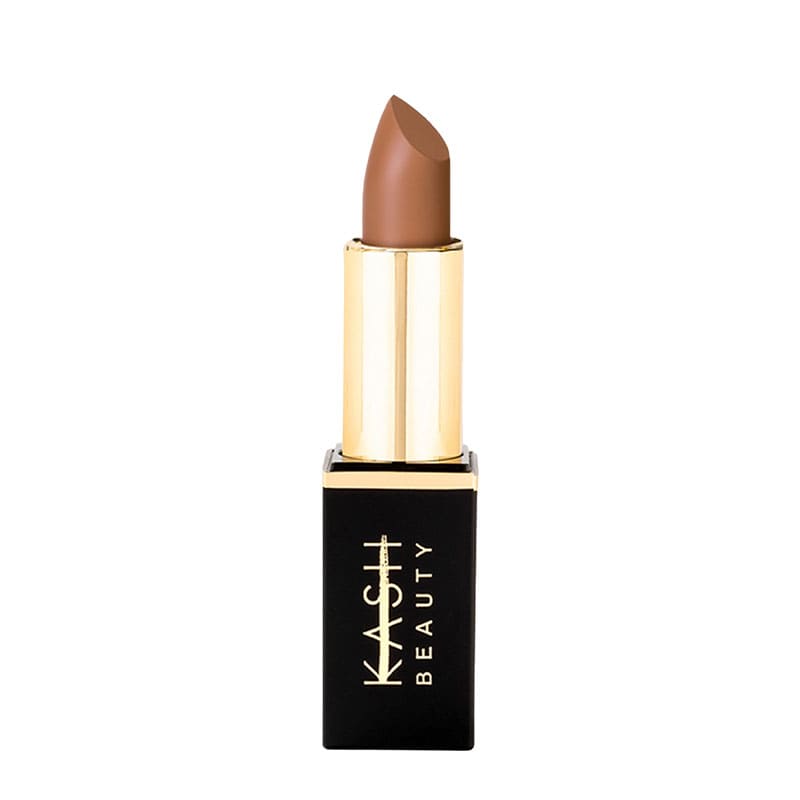 Kash Beauty Matte Lipstick | Rich Sienna | Deep | warm nude | adding depth.