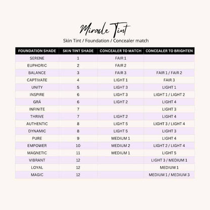 KASH Beauty Miracle Skin Tint SPF 15 Shade Matching, KASH Beauty shades