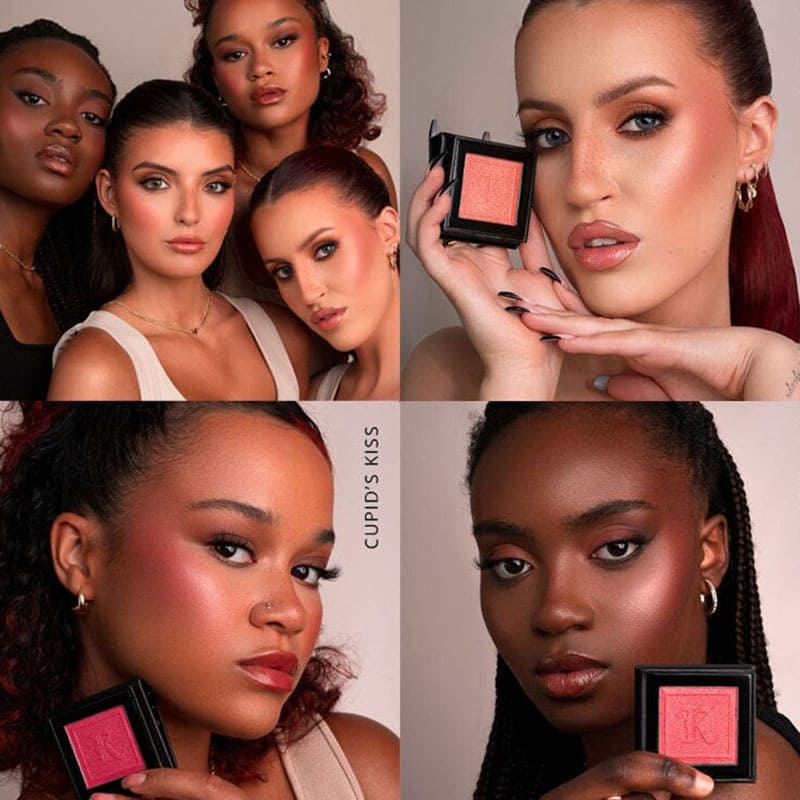 Kash Beauty Powder Blusher | Hot Flush | Cupid's Kiss | Sun Dance | light | medium | dark | range | pigmentation | flush | colour | pink 