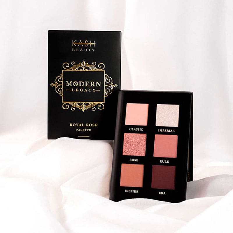 Kash Beauty Royal Rose Palette | six gorgeous shades | four matte shades | two shimmers.
