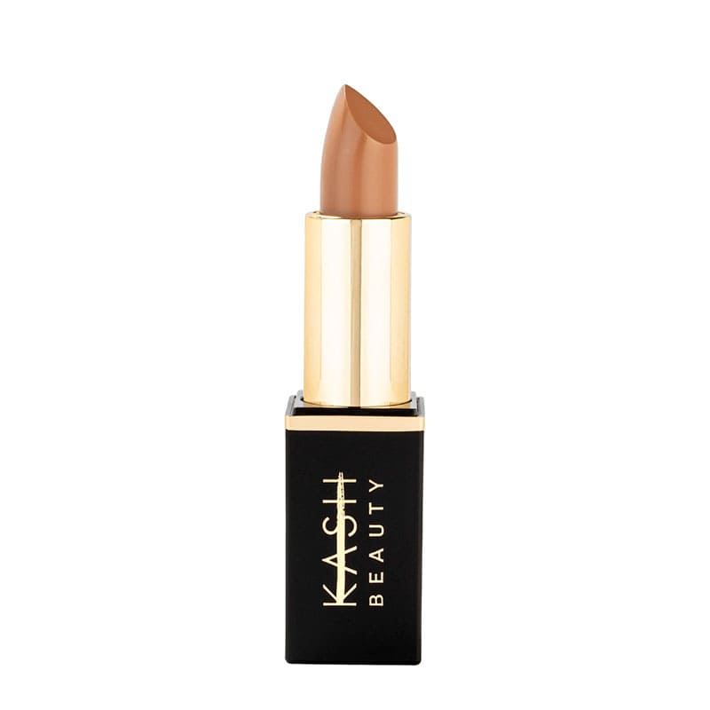Kash Beauty Satin Lipstick | Vitamin E | Hyaluronic Acid | Aloe Vera | gorgeous satin finish | soft | lips | Light beige nude | plump neutral look.