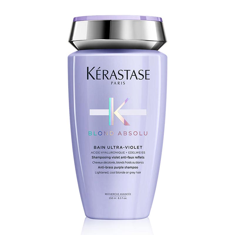 Kérastase Blond Absolu Bain Ultra Violet | Anti-Brass Purple Shampoo | dynamic purple shampoo | neutralizing agents | eliminate brassiness | yellow undertones.