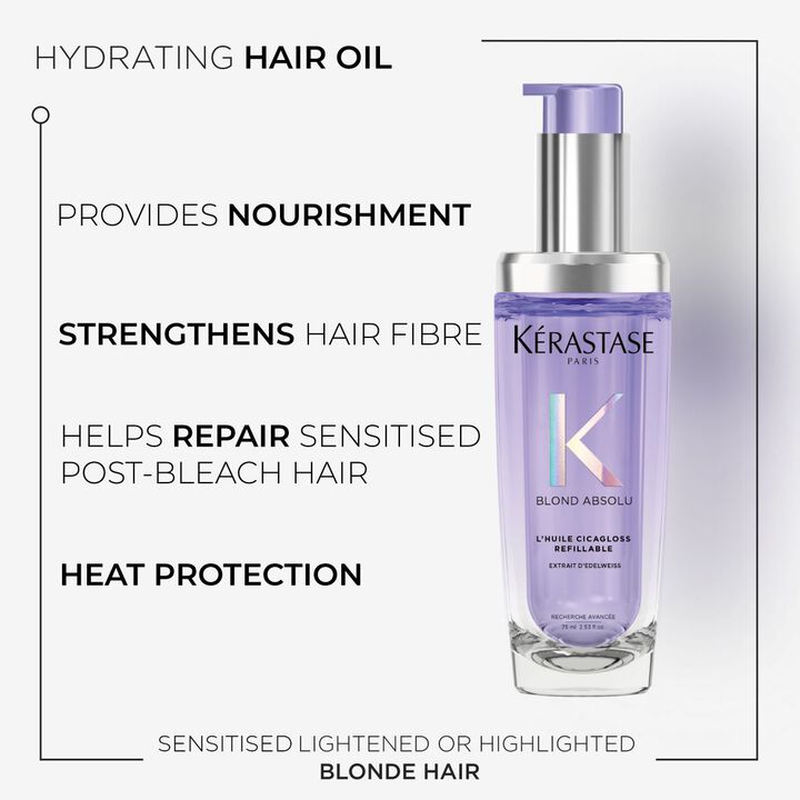 Kérastase, Blond Absolu Hair Oil Huile Cicagloss, Hair Oil For Blonde Hair, Hydrating Hair Oil, Heat Protection For Hair