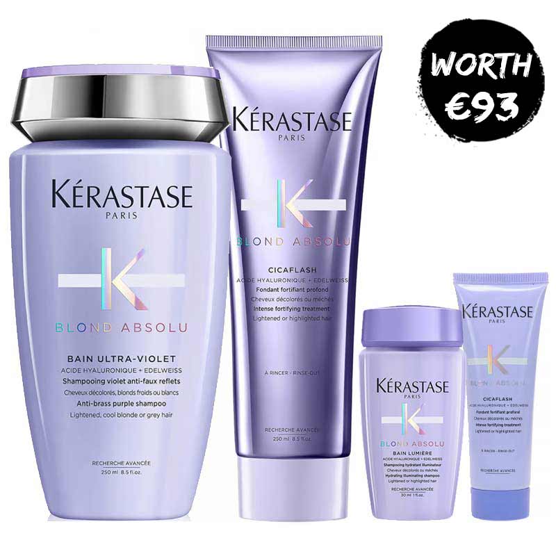 Kérastase Blond Absolu Purple Shampoo & Cicaflash Duo + FREE Travel Shampoo & Cicaflash