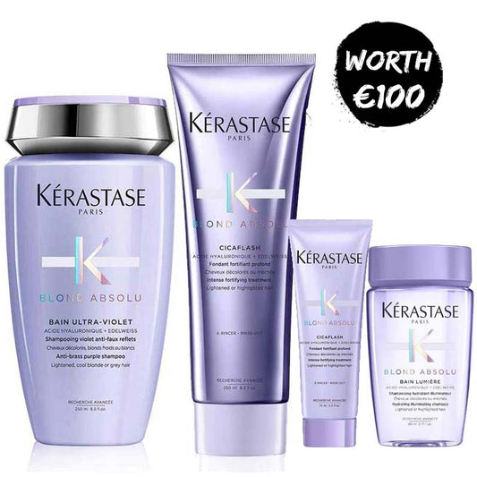 Kérastase Blond Absolu Purple Shampoo & Cicaflash Duo + FREE Travel Shampoo & Cicaflash