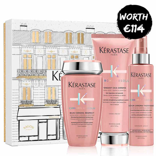 Kérastase Chroma Absolu Gift Set - Shampoo, Conditioner & Heat-Protective Spray