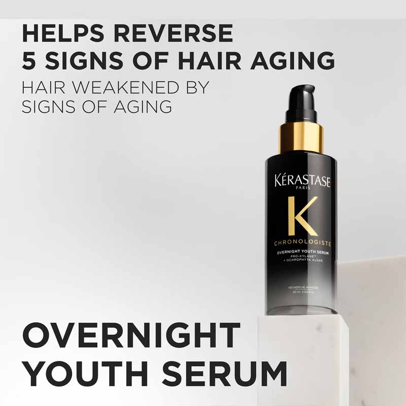 Kérastase Chronologiste Restorative Overnight Hair Serum infographic
