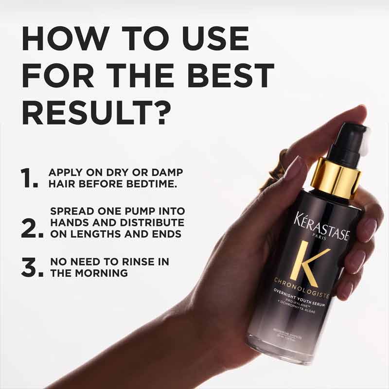 How to use the Kérastase Chronologiste Restorative Overnight Hair Serum