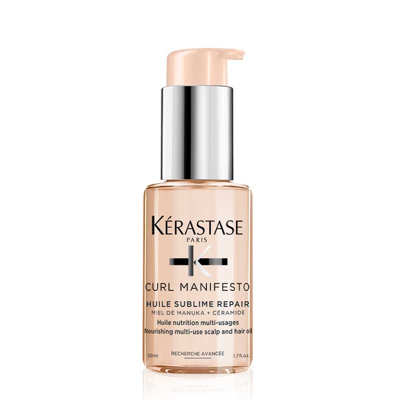 Kérastase Curl Manifesto Huile Incroyable Repair Nourishing Multi-Use Oil | versatile | for scalp and hair | infused with Manuka Honey and Ceramide | nourishes and enhances very curly and coily hair.