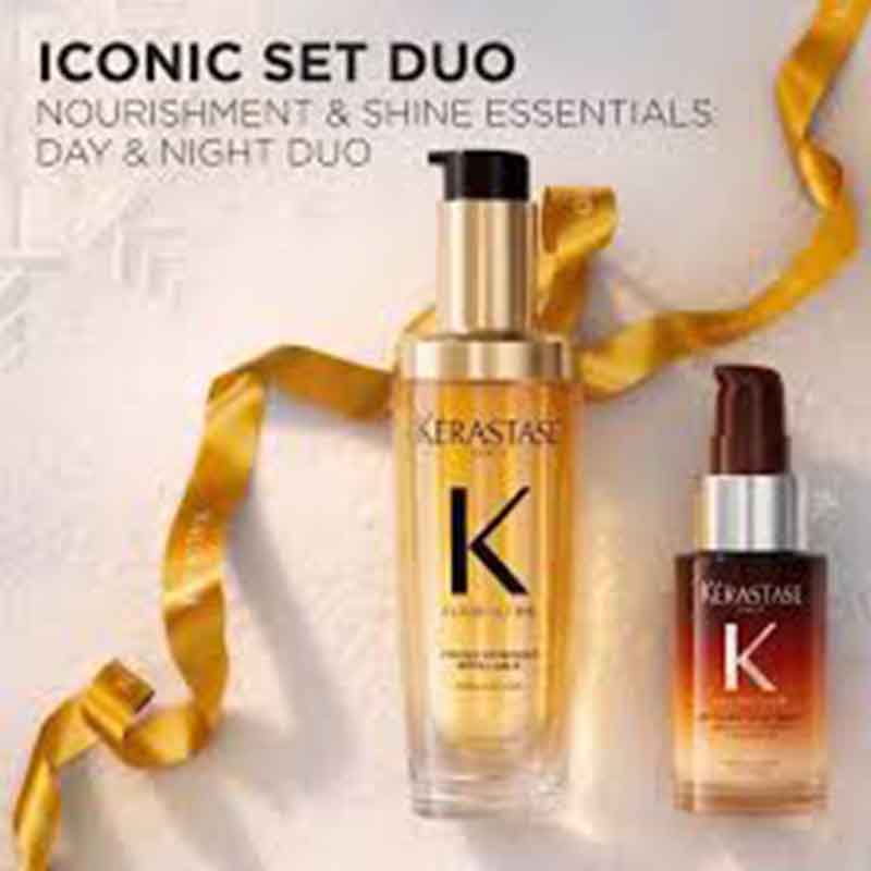 Kérastase Elixir Ultime & Oil + Nutritive 8hr Serum Gift Set Image snowy background