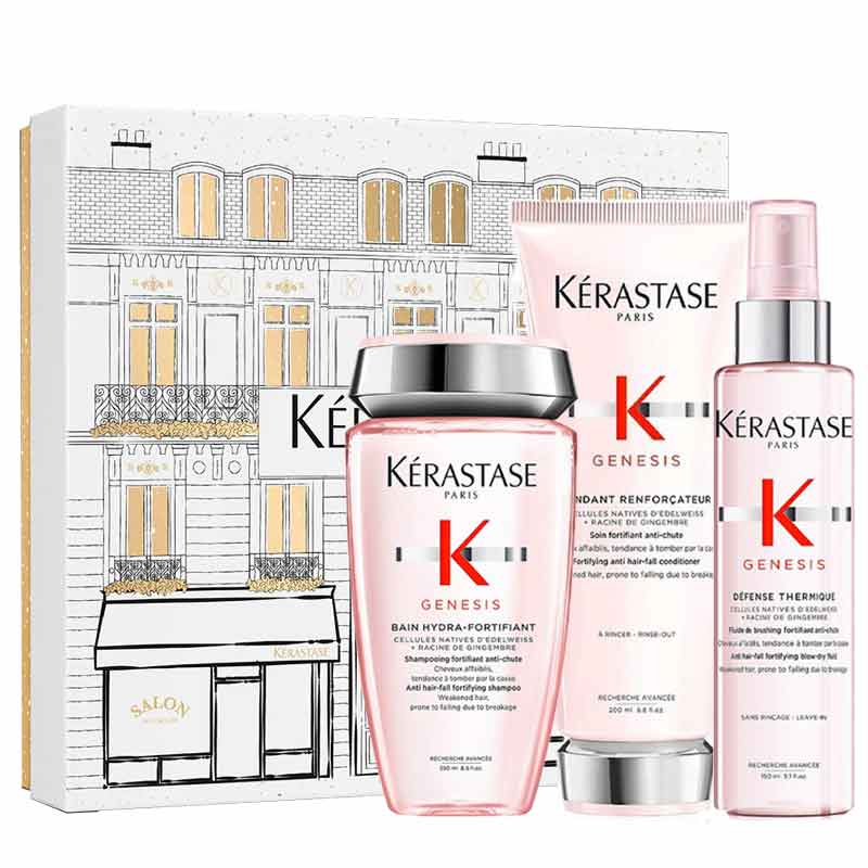 Kérastase Genesis Gift Set - Shampoo, Conditioner & Heat-Protective Spray