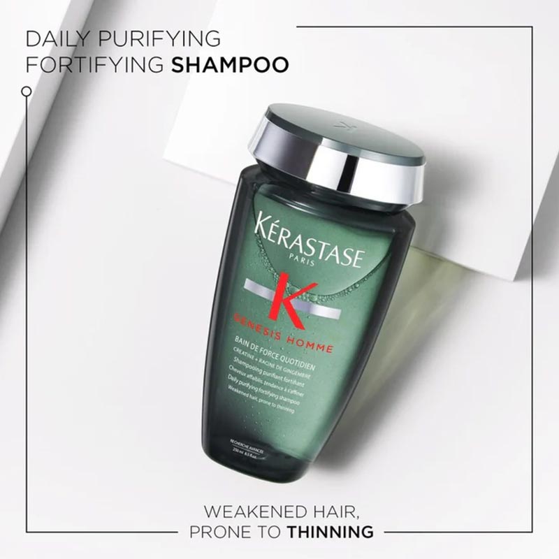 Kérastase, Kérastase Genesis Homme Daily Purifying Fortifying Men's Shampoo, For Men's Hair Thinning