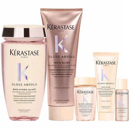 Kérastase Gloss Absolu Home & Away Bundle + FREE Glaze Drops Hair Oil