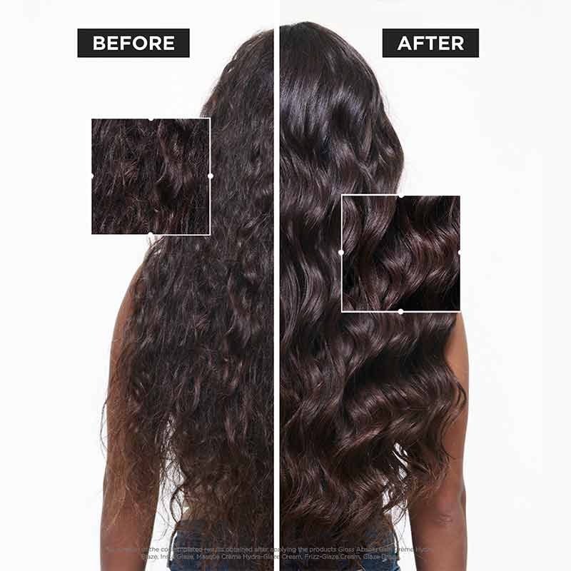 Kérastase Gloss Absolu Hydra-Glaze Shampoo For Thick Frizzy Hair Before And After Images