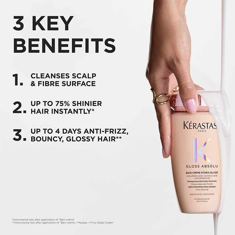 Kérastase Gloss Absolu Hydra-Glaze Shampoo For Thick Frizzy Hair List of Benefits