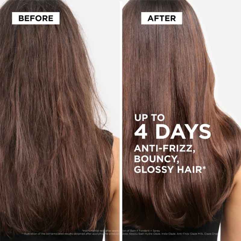Kérastase Gloss Absolu Perfume & Hair Oil Gift Set for Long, frizzy Hair Before and After