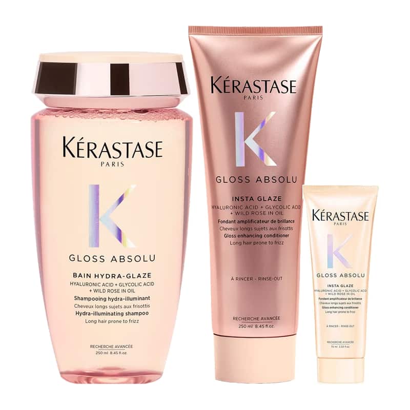 Kérastase Gloss Absolu Shampoo & Conditioner Duo + FREE Frizz Glaze Cream 30ml