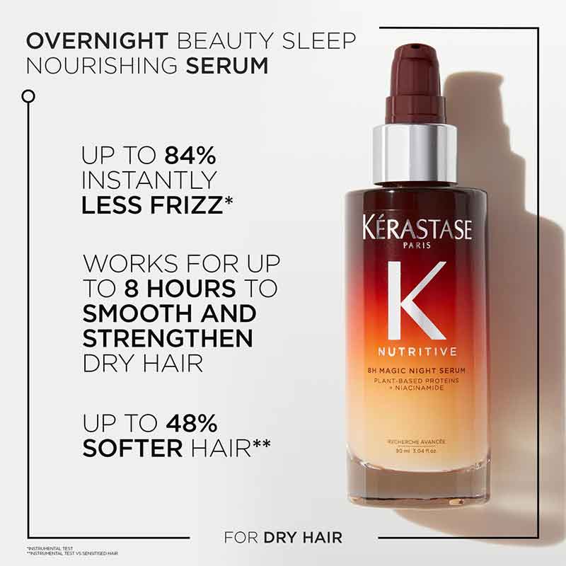 Kérastase, Nutritive Range, 8H Magic Night Serum, less frizz, smooth and strengthen hair, softer hair