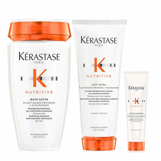 Kérastase Nutritive Hydrating Shampoo, Conditioner + FREE Anti-Frizz Blow Dry Milk