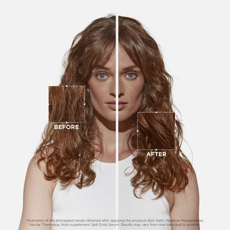 Kérastase, Nutritive Range, mask for dry hair, before and after hair treatment, hair smoothing, for dry hair