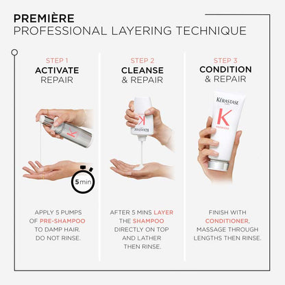 Kerastase Premiere | Professional hair techniques | damaged hair routine | 3 step damage repair