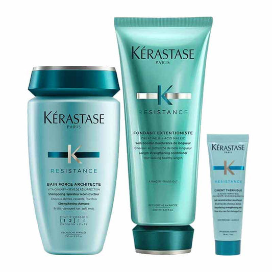 Kérastase Resistance Shampoo, Conditioner For Fine To Medium Hair + FREE Strengthening Milk
