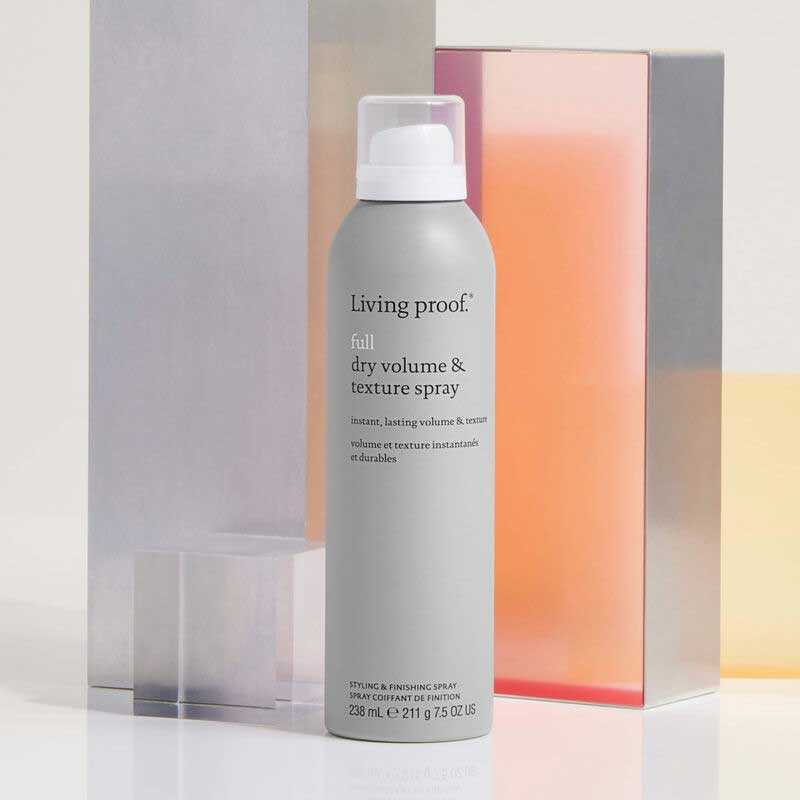 Living Proof Full Dry Volume & Texture Spray | effortlessly voluminous | textured tresses | style volume | perfectly imperfect | lived-in look | spritzes