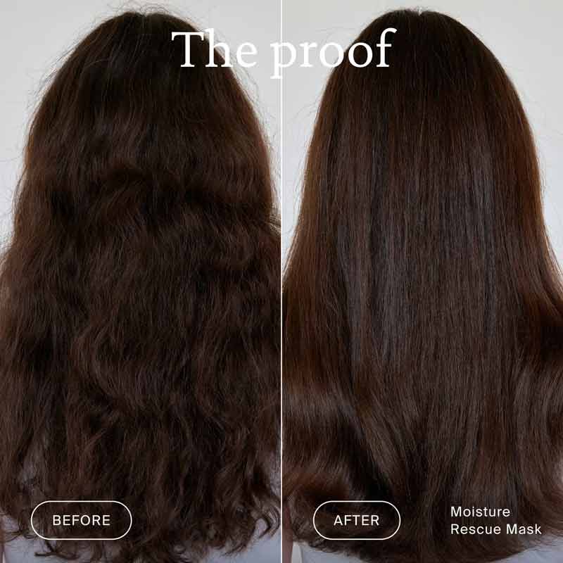 Living Proof Moisture Rescue Mask Before & after