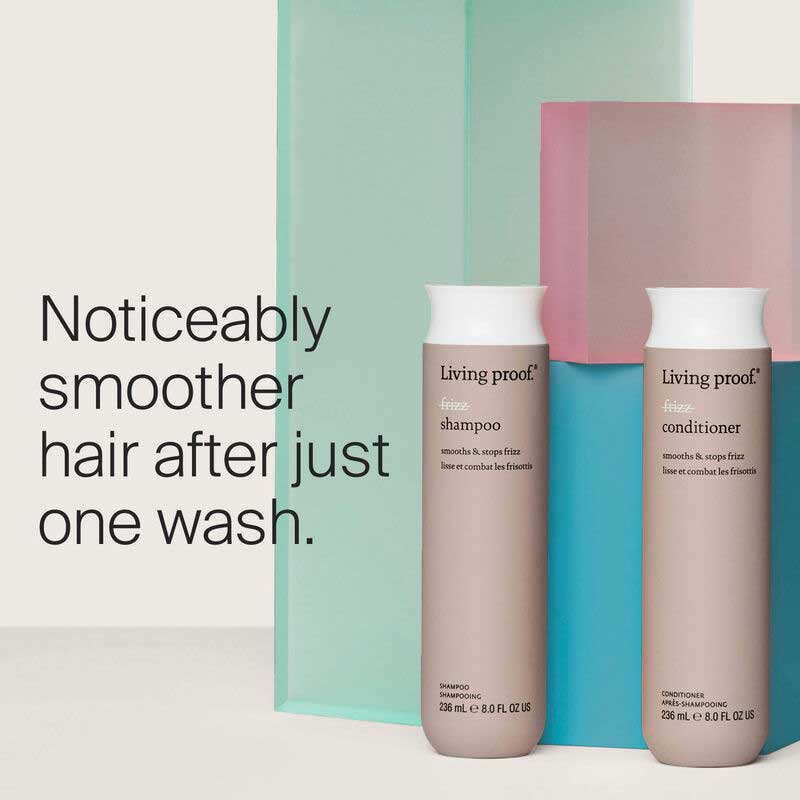 Living Proof No Frizz Conditioner | smooth | shiny | tamed tresses | combat frizz | powerful humidity shield | luminous shine | each strand