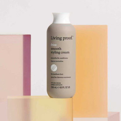 Living Proof No Frizz Smooth Styling Cream | controls frizz | conditions | long-lasting smoothness | shine | no silicone | frizz control | radiant results