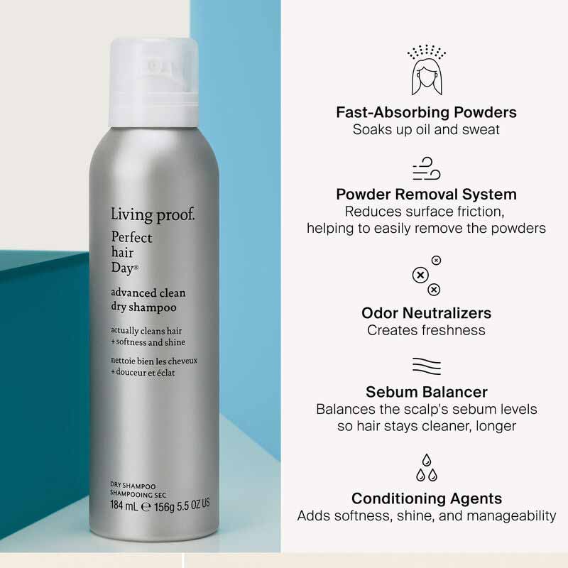 Living Proof Perfect Hair Day Advanced Clean Dry Shampoo | game-changer | hair care | absorbs oil | sweat | fresh | traditional rinse-out shampoo | extends the life | style.