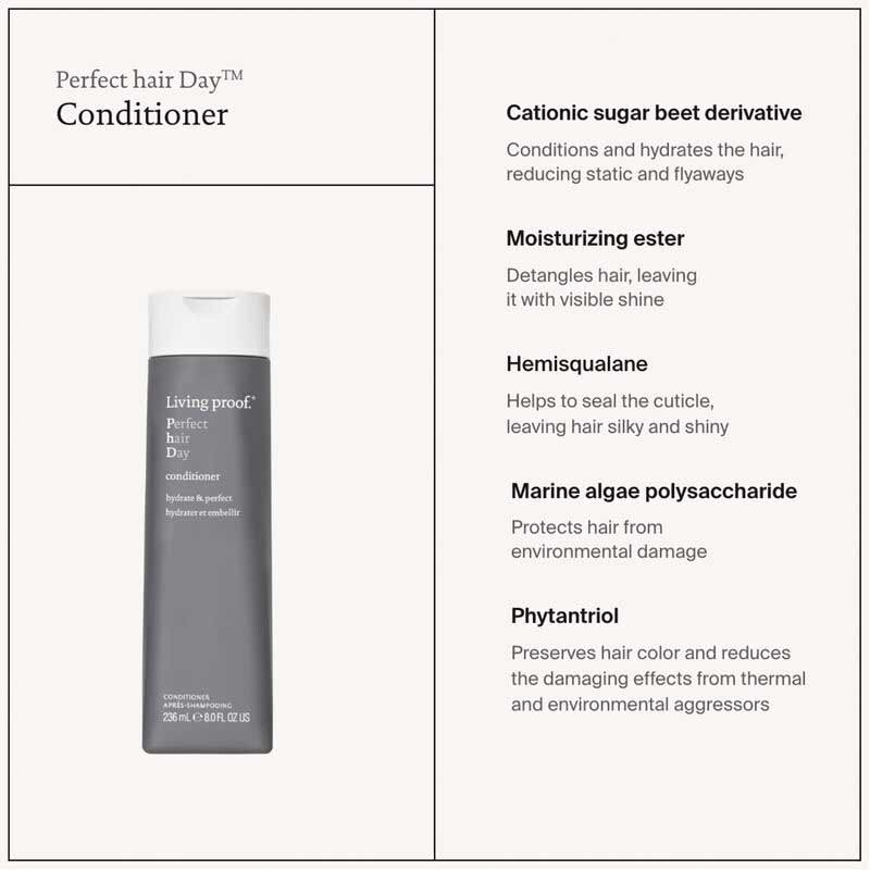 Living Proof Perfect Hair Day Conditioner | hydrates | strengthens | brilliant shine | lifeless locks | vibrant tresses | dull hair | dry hair | healthy mane.