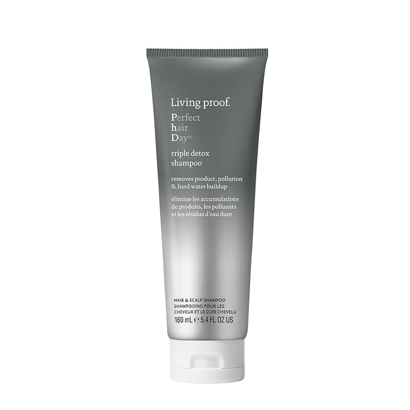 Living Proof Perfect Hair Day Triple Detox Shampoo | powerful | gentle | clarifying shampoo | rids hair | product buildup | pollution | hard water | soft | manageable | won't strip | dry | balanced scalp | dull | lifeless hair.