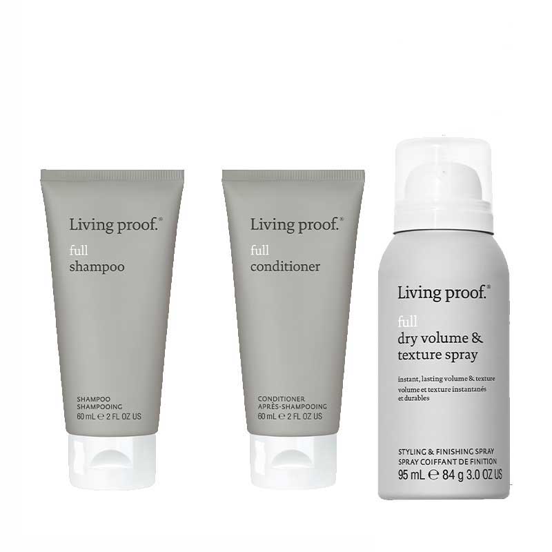 Living Proof Volume + Texture Kit, volumising haircare, volume shampoo & conditioner, haircare gift set, travel size haircare