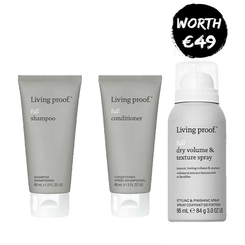 Living Proof Volume + Texture Kit, travel size haircare, professional haircare for volume, volumising shampoo