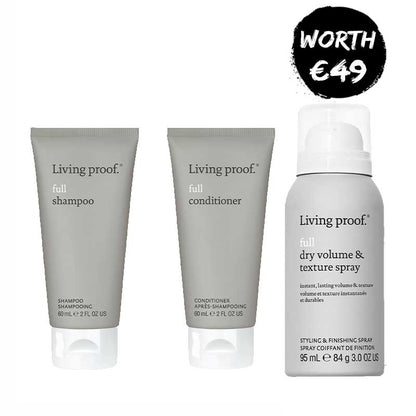 Living Proof Volume + Texture Kit, travel size haircare, professional haircare for volume, volumising shampoo