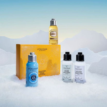 L'OCCITANE Aromatic Shower Gel Collection Gift Set With Four Shower Products In Various Scents In A Stylised Snow Scene