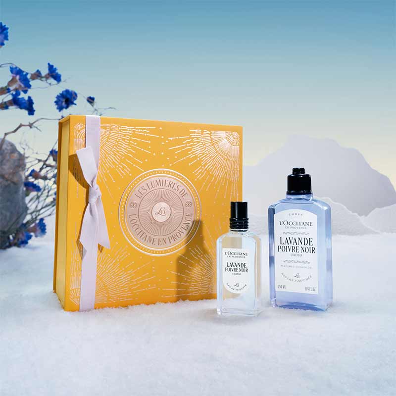 L'Occitane Shower Set for Men, L'OCCITANE Lavande Poivre Noir Fragrance Collection Gift Set For Him