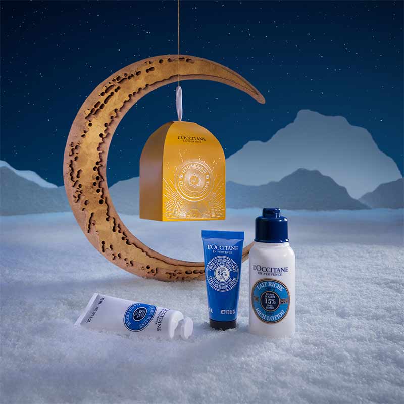 L'OCCITANE Shea Butter Ornament In Night Sky Scene With Moon