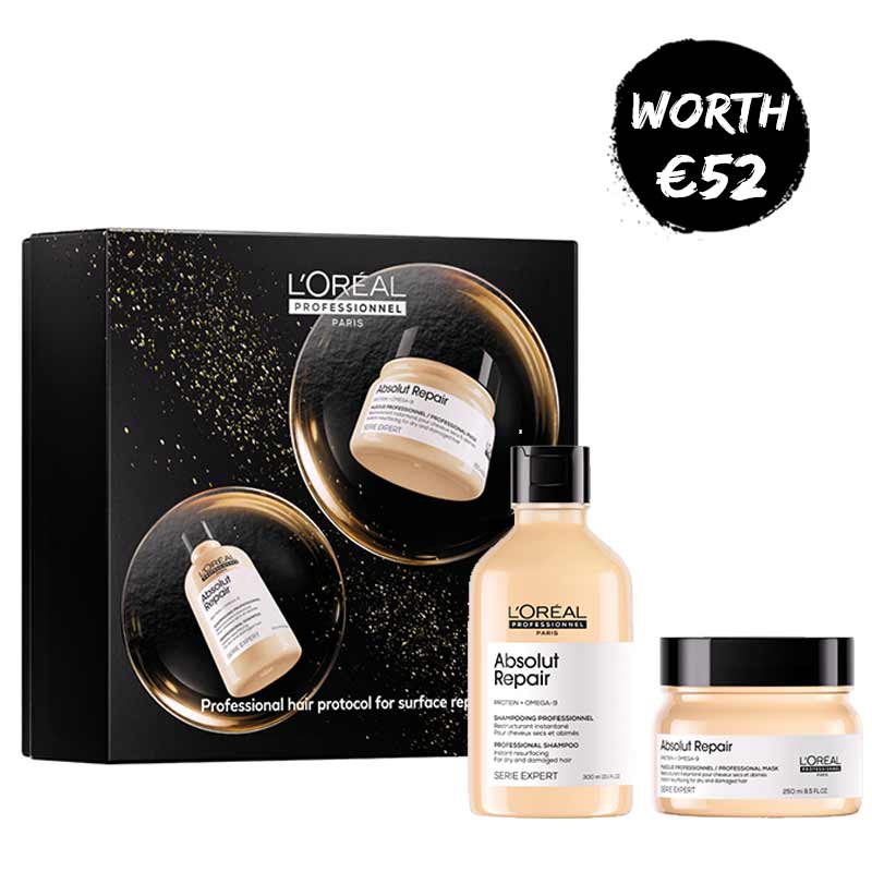 L'Oréal Professionnel Absolut Repair Shampoo & Hair Mask Gift Set for dry & damaged hair