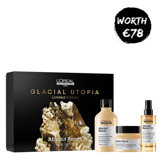 L'Oreal Professionnel Absolut Repair Trio Gift Set, haircare for damaged hair, christmas hair gifts, hair repair products
